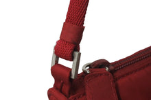 Load image into Gallery viewer, PRADA プラダ アクセサリーポーチ トライアングルロゴ 三角ロゴプレート ナイロン レッド シルバー金具 美品 中古 4b001233
