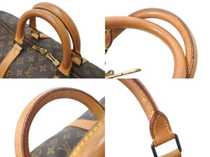 LOUIS VUITTON ルイヴィトン キーポルバンドリエール55 M41414 モノグラム PVC ヌメ革 ブラウン 美品 中古 4b001247