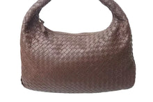 Load image into Gallery viewer, BOTTEGAVENETA ボッテガヴェネタ イントレチャート ホーボー ハンドバッグ イタリア製 レザー シルバー金具 ブラウン 美品 中古 4b001264
