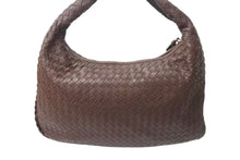 Load image into Gallery viewer, BOTTEGAVENETA ボッテガヴェネタ イントレチャート ホーボー ハンドバッグ イタリア製 レザー シルバー金具 ブラウン 美品 中古 4b001264