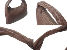 Load image into Gallery viewer, BOTTEGAVENETA ボッテガヴェネタ イントレチャート ホーボー ハンドバッグ イタリア製 レザー シルバー金具 ブラウン 美品 中古 4b001264
