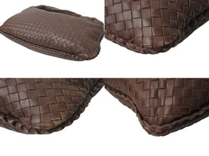 BOTTEGAVENETA ボッテガヴェネタ イントレチャート ホーボー ハンドバッグ イタリア製 レザー シルバー金具 ブラウン 美品 中古 4b001264