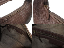 Load image into Gallery viewer, BOTTEGAVENETA ボッテガヴェネタ イントレチャート ホーボー ハンドバッグ イタリア製 レザー シルバー金具 ブラウン 美品 中古 4b001264