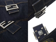 Load image into Gallery viewer, FENDI フェンディ マンマバケット ワンショルダーバッグ 26425 デニム レザー ネイビー シルバー金具 美品 中古 4b001265