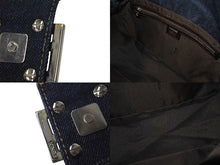 Load image into Gallery viewer, FENDI フェンディ マンマバケット ワンショルダーバッグ 26425 デニム レザー ネイビー シルバー金具 美品 中古 4b001265