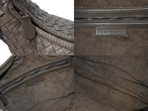 BOTTEGAVENETA ボッテガヴェネタ イントレチャート ホーボー ハンドバッグ イタリア製 レザー シルバー金具 ベージュ 美品 中古 4b001266