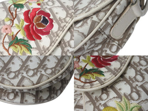 Christian Dior クリスチャンディオール サドルバッグ エンブロイダリー ガリアーノ期 ハンドバッグ ベージュ 2004年 美品 中古 4b001270