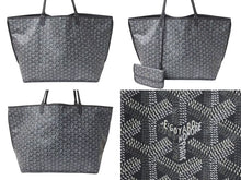 Load image into Gallery viewer, 極美品 GOYARD ゴヤール サック アンジュGM トートバッグ ポーチ付き リバーシブル PVCコーティングキャンバス グレー 中古 4b001271