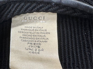 新品同様 GUCCI グッチ GG クロシェ ベレー ハット ブラック コットン 656574 帽子 ロゴ 小物 サイズL 中古 4b001278