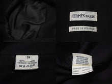 Load image into Gallery viewer, 極美品 HERMES エルメス カシミヤ テーラードジャケット サイズ38 ダークブラウン アイボリー マルジェラ期 中古 4b001279