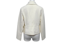 Load image into Gallery viewer, 新品同様 HERMES エルメス マイクロジップジャケット 4E0200DR サイズ36 アイボリー ポリウレタン ビスコース 中古 4b001280