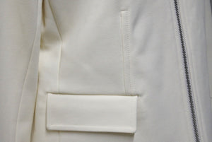 新品同様 HERMES エルメス マイクロジップジャケット 4E0200DR サイズ36 アイボリー ポリウレタン ビスコース 中古 4b001280