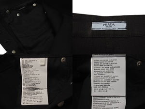 PRADA プラダ 5ポケット ベルベットデニムジーンズ GFP497 サイズ26S トライアングルロゴ 23AW ブラック 美品 中古 4b001285