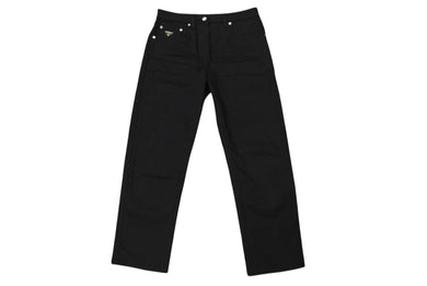 PRADA プラダ 5ポケット ベルベットデニムジーンズ GFP497 サイズ26S トライアングルロゴ 23AW ブラック 美品 中古 4b001285
