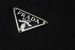 PRADA プラダ 5ポケット ベルベットデニムジーンズ GFP497 サイズ26S トライアングルロゴ 23AW ブラック 美品 中古 4b001285