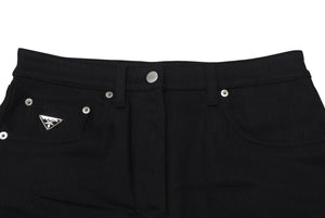 PRADA プラダ 5ポケット ベルベットデニムジーンズ GFP497 サイズ26S トライアングルロゴ 23AW ブラック 美品 中古 4b001285