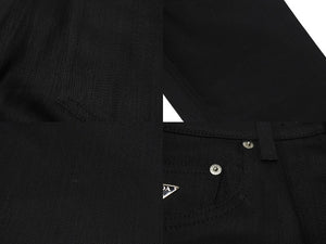 PRADA プラダ 5ポケット ベルベットデニムジーンズ GFP497 サイズ26S トライアングルロゴ 23AW ブラック 美品 中古 4b001285