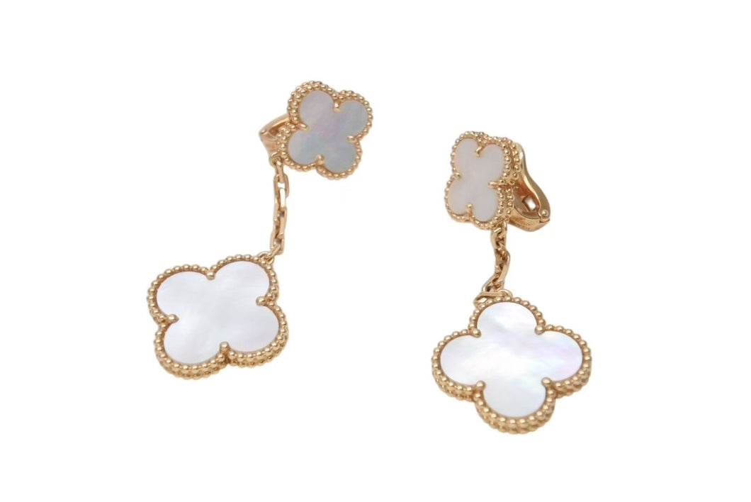 極美品 Van Cleef&Arpels ヴァンクリーフ&アーペル マジック アルハンブラ イヤリング ピアス モチーフ VCARD78800 18k 15.1g ゴールド 中古 4b001290