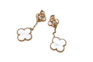 極美品 Van Cleef&Arpels ヴァンクリーフ&アーペル マジック アルハンブラ イヤリング ピアス モチーフ VCARD78800 18k 15.1g ゴールド 中古 4b001290
