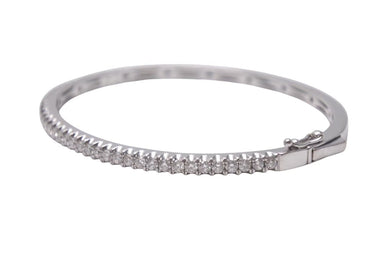Bijou de M ビジュードエム Diamond Bangle ダイヤバングル D0.95ct 重量約8.6g K14 ホワイトゴールド ダイヤモンド サイズ14cm 美品 中古 4b001295