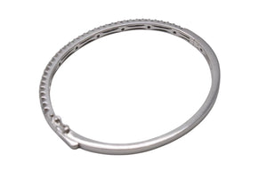 Bijou de M ビジュードエム Diamond Bangle ダイヤバングル D0.95ct 重量約8.6g K14 ホワイトゴールド ダイヤモンド サイズ14cm 美品 中古 4b001295