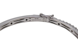 Bijou de M ビジュードエム Diamond Bangle ダイヤバングル D0.95ct 重量約8.6g K14 ホワイトゴールド ダイヤモンド サイズ14cm 美品 中古 4b001295