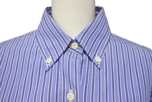Load image into Gallery viewer, 極美品 MIUMIU ミュウミュウ ストライプシャツ MK1694 1101 イタリア製 コットン ブルー ホワイト サイズ36 中古 4b001309