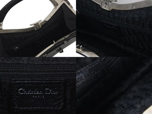 CHRISTIAN DIOR クリスチャンディオール ハンドバッグ ボンテージ ヴィンテージ 11-MA-0063 ブラック シルバー金具 美品 中古 4b001312