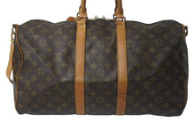 Load image into Gallery viewer, LOUIS VUITTON ルイヴィトン モノグラム キーポル45 ボストンバッグ M41428 PVC ヌメ革 ブラウン ゴールド金具 美品 中古 4b001313