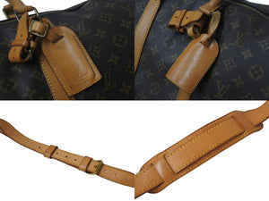 LOUIS VUITTON ルイヴィトン モノグラム キーポル45 ボストンバッグ M41428 PVC ヌメ革 ブラウン ゴールド金具 美品 中古 4b001313