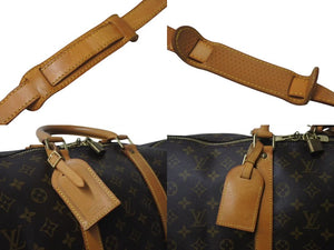 LOUIS VUITTON ルイヴィトン キーポル55 ボストンバッグ M41424 モノグラム PVCコーティングキャンバス ヌメ革 ブラウン 美品 中古 4b001314