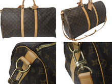 Load image into Gallery viewer, LOUIS VUITTON ルイヴィトン キーポル55 ボストンバッグ M41424 モノグラム PVCコーティングキャンバス ヌメ革 ブラウン 美品 中古 4b001316