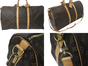 LOUIS VUITTON ルイヴィトン キーポル55 ボストンバッグ M41424 モノグラム PVCコーティングキャンバス ヌメ革 ブラウン 美品 中古 4b001316