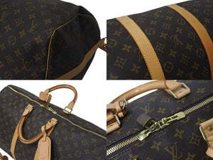 LOUIS VUITTON ルイヴィトン キーポル55 ボストンバッグ M41424 モノグラム PVCコーティングキャンバス ヌメ革 ブラウン 美品 中古 4b001316