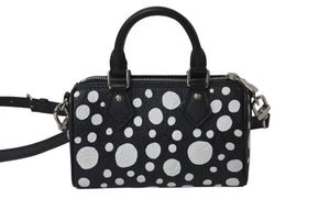 新品同様 LOUIS VUITTON ルイヴィトン ナノ スピーディ 草間彌生 2WAYハンドバッグ M81910 モノグラムアンプラントレザー 中古 4b001318