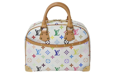 極美品 LOUIS VUITTON ルイヴィトン ハンドバッグ トゥルーヴィル モノグラム ホワイト マルチカラー M92663 ゴールド金具 中古 4b001319