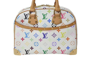 極美品 LOUIS VUITTON ルイヴィトン ハンドバッグ トゥルーヴィル モノグラム ホワイト マルチカラー M92663 ゴールド金具 中古 4b001319