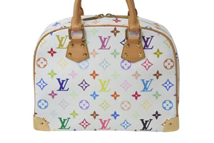 極美品 LOUIS VUITTON ルイヴィトン ハンドバッグ トゥルーヴィル モノグラム ホワイト マルチカラー M92663 ゴールド金具 中古 4b001319