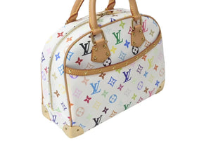 極美品 LOUIS VUITTON ルイヴィトン ハンドバッグ トゥルーヴィル モノグラム ホワイト マルチカラー M92663 ゴールド金具 中古 4b001319