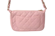 Load image into Gallery viewer, 新品同様 CHANEL シャネル 月見型 ワンショルダーバッグ ポーチ キャビアスキン 9番台 ピンク 中古 4b001321
