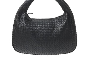 極美品 BOTTEGA VENETA ボッテガヴェネタ イントレチャート ホーボー ハンドバッグ レザー ブラック ワンショルダー 中古 4b001323