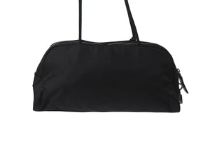 PRADA プラダ トートバッグ ハンドバッグ トライアングルロゴ イタリア製 ナイロン ブラック シルバー金具 美品 中古 4b001325 
