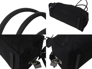 PRADA プラダ トートバッグ ハンドバッグ トライアングルロゴ イタリア製 ナイロン ブラック シルバー金具 美品 中古 4b001325 