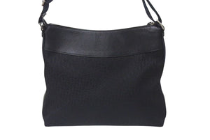 極美品 Christian Dior クリスチャンディオール ストリートシック オブリーク ショルダーバッグ ブラック ネイビー シルバー金具 ロゴ 美品 中古 4b001326