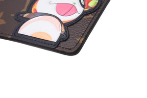LOUIS VUITTON ルイヴィトン LV×TM カードケース ポルト カルト サーンプル モノグラム パンダ M13439 ブラウン ピンク 美品 中古 4b001327