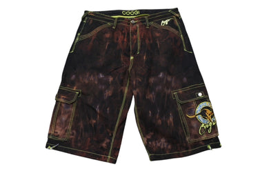 COOGI クージー バギーカーゴショーツ サイズ42 コットン ブラック ブリーチ加工 マルチカラー サイズ42 美品 中古 4b001342