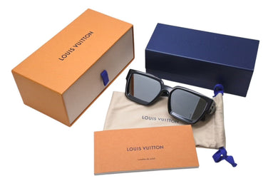 極美品 LOUIS VUITTON ルイヴィトン 1.1ミリオネア サングラス Z1422E プラスチック メタル ラインストーン ブラック 中古 4b001345