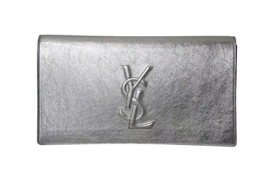 極美品 YVES SAINT LAURENT イブサンローラン クラッチバッグ シルバー アクセサリーポーチ 361120 中古 4b001387 