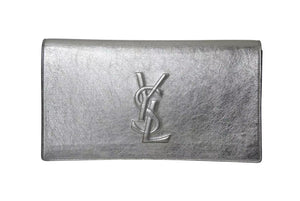 極美品 YVES SAINT LAURENT イブサンローラン クラッチバッグ シルバー アクセサリーポーチ 361120 中古 4b001387 
