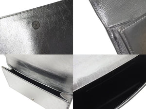 極美品 YVES SAINT LAURENT イブサンローラン クラッチバッグ シルバー アクセサリーポーチ 361120 中古 4b001387 
